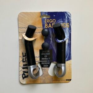 Pulse Ergo Bike handlebar Bar Ends Black and Silver - NOS Vintage 1995